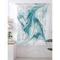 thumbnail image 2 of Sheer Curtains 72 Inches Long, White Teal Marble Semi Sheer Curtains Light Filtering Window Treatment, Modern Abstract Art Marble Fluid Privacy Voile Drapes for Living Room Bedroom 52x72 Inch, 2 of 7