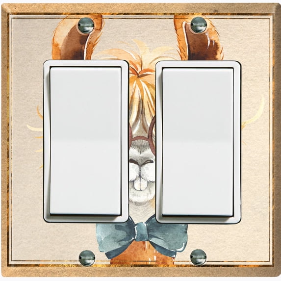 Metal Light Switch Plate Outlet Cover Nerdy Baby Llama Portrait LLA005