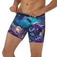 thumbnail image 3 of Cauagu Underwater Turtle Dolphin Octopus Print Men's Boxer Briefs, Funny & Cute Underwear Elastic Waistband Briefs Ideal Gift for Men,1-Pack, 3 of 7