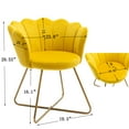 thumbnail image 3 of Modern Accent Velvet Chairs, Set of 2, Dining Chairs, Single Sofa Chair, Comfy Upholstered Arm Chair, Mid-Century Leisure Lounge Chairs with Iron Metal Gold Plated Legs, for Compact Space, Yellow, 3 of 7