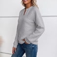 thumbnail image 4 of Quilted Sweatshirt Women Fall Casual V-Neck Long Sleeve Pullover for Travel Weekend Wear, XL, 4 of 7