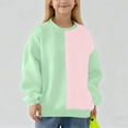 thumbnail image 2 of BFHHYA Kids Boys Girls Colorblock Sweatshirt Crew Neck Long Sleeve Pullover Casual Soft Top for Fall Winter Sports Classes(2-14Y), 2 of 6