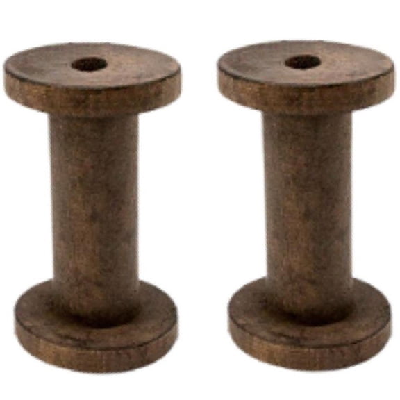 2pcs Wooden Empty Spools for Wire, Bobbins Wood Sewing Embroidery Thread Spool Bobbins for Wire Weaving Arts DIY Wood Projects