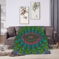 thumbnail image 6 of DouZhe Ultra-Soft Micro Fleece Lightweight Flannel Bed Blanket, Purple Spiral Mandela Print Cozy Warm Throw Blankets, 50"x40", 6 of 7
