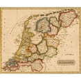 thumbnail image 2 of Vintage Maps 17x15 Black Modern Framed Museum Art Print Titled - Holland Netherlands 1817, 2 of 4