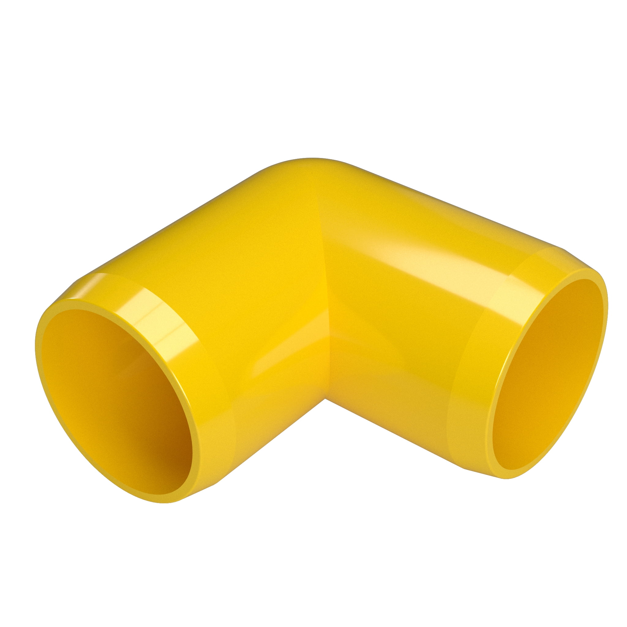 FORMUFIT F00190E-YE-4 90 degree Elbow PVC Fitting, Furniture Grade, 1' Size, Yellow, 4-Pack