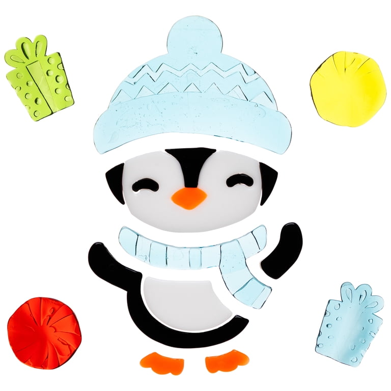 Syntego Christmas Washi Tape | Penguin, Snowman & Gingerbread Design | Pink With Gold Foil | 15mm X 10m