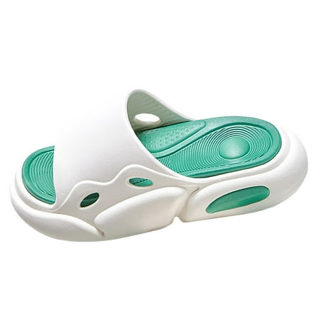 

QYZEU Womens Slide Sandals Thick Sole Flat Slippers Fashion Indoor Cool Slippers CasualOpen Toe Sports Slippers Breathable Lightweight Sandals White 45