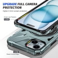 thumbnail image 5 of Armor Stand Case for iPhone 13,[Compatible with MagSafe] Military Shockproof Rugged Phone Case,Magnetic with Car Mount,Built in 360° Rotatable Ring Kickstand For iPhone 13,Green, 5 of 8