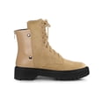 thumbnail image 3 of BLISSFUL STEP Women's Lace Up Platform Chunky Heel Combat Boots Khaki 6, 3 of 6