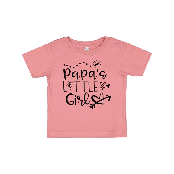 Inktastic Papa's Little Girl with Hearts Flower and Butterfly Girls Baby T-Shirt