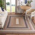 thumbnail image 2 of Safavieh Braided Collection BRD313A Handmade Country Cottage Reversible Area Rug, 3' x 5', Brown / Multi, 2 of 4
