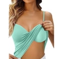 thumbnail image 2 of VV AVEORS Tank Tops For Women Adjustable Spaghetti Strap V Neck Undershirt Built In Bra Plus Size Basic Going Out Casual Camisole Tops Mint Green 4XL, 2 of 7