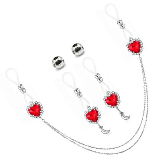 Crystal Pendant Nipple Rings Breasts Dangles with Chain Body Jewelry for Parties Dates and Beach Vacation NonPiercing