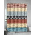 thumbnail image 5 of Shower Curtains Abstract Bohemian Floral Bath Curtain Vintage Red Blue Stripes Waterproof Bathroom Shower Curtain Set with Hooks Decoration 36 x 72 Inches, 5 of 7