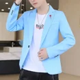 thumbnail image 3 of Chaqueta corta para hombre, abrigos cortos, para fiesta, tallas grandes, trajes y blazers para hombre, ropa informal, elegante, sencilla, con botones, 3 of 4
