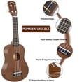 thumbnail image 2 of Ukelele POMAIKAI Soprano Wood Starter de 21 pulgadas con cuerdas de nylon, 2 of 8