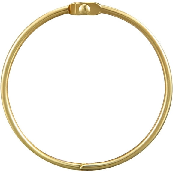 12 PCS Shower Curtain Rings, Gold Shower Curtain Hooks Decorative, Rustproof Shower Hooks for Shower Curtain Rods, Brass Metal Shower Rings for Bathroom, 2 Inch Loose Leaf Binder Rings