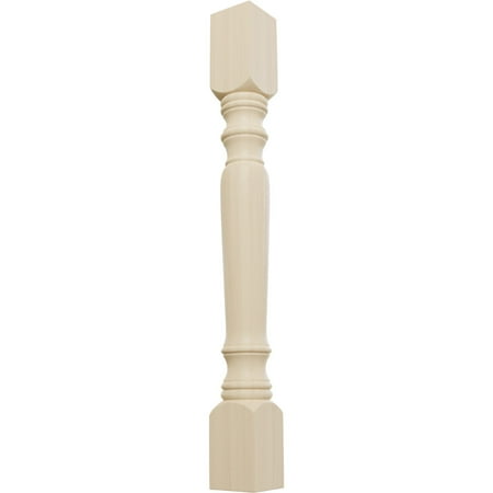 Photo 1 of 3 3/4"W x 3 3/4"D x 35 1/2"H Legacy Tapered Cabinet Column (Top Block: 6 7/8", Bottom Block: 6 7/8"), Rubberwood