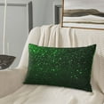 thumbnail image 5 of Sikiie Green Sparkling Print Plush Pillow Cover, Wrinkle-proof and Stain-resistant Pillow Protector without Pillow Core, Home Decoration-14"x20", 5 of 6