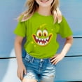 thumbnail image 4 of SGFCWSX Girls Short Sleeve T-Shirt, Kids Print Crew Neck Summer Tops Regular Fit Casual Daily Tees Multicolor Size 11-12 Years, 4 of 8