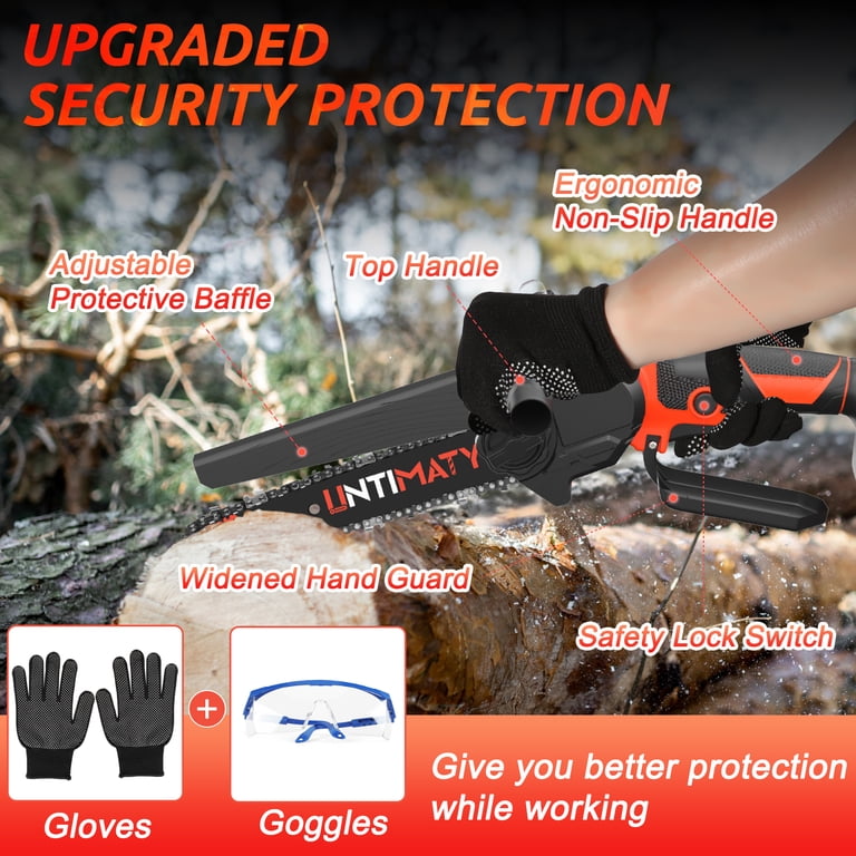 UNTIMATY Mini Cordless Chainsaw 6 inch, 21V Battery photo 6