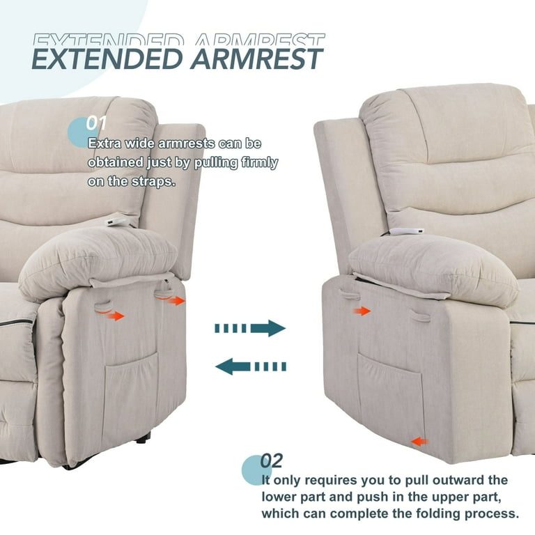 Power Lift Chair for Elderly Massage Recliner Chair with Adjustable Massage and Heating Function Recliner Chair Lazy Boy Sofa Chair with Extending
