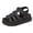 Black, variant on Women's Leather Platform Gladiator Sandals Open Toe Adjustable Buckle Strap Summer Breathable Beach Sandals Orange Size 8