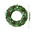 thumbnail image 3 of Ganfancp Árbol de Navidad Pinos Agujas Frutos Rojos Coronaanillo Adornos Cruces Frontera Europa y Estados Unidos Puerta Anillo Flocking Año Nuevo Adornos Colgantes Ofertas Flash 1X Corona, 3 of 6