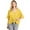Mustard, variant on Wish List Womens Oversize Slouchy Short Sleeve Button Down Top (Mustard, S/M)