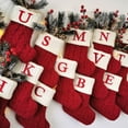 thumbnail image 3 of Riguas Christmas Sock Ornament with Lanyard Large Capacity Rich Color Classic Letter Design Stocking Hanging Decoration, 3 of 8
