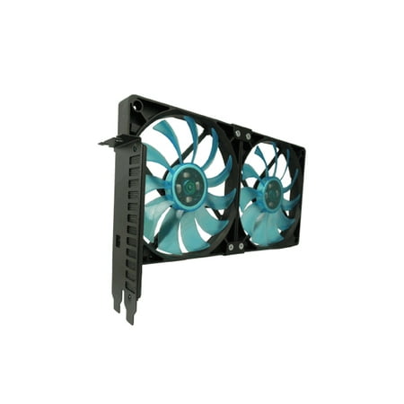 GeLid SL-PCI-02 PCI Slot 2 x 120mm Fan GPU Cooler 2 x Slim 12 UV Blue Fan -