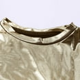 thumbnail image 5 of Sweet Home Farm Short Sleeve Shirts for Women Solid Color Reflective Shiny Metallic Round Neck Bodysuit T Shirt T Shirts for Women Gold, 5 of 8