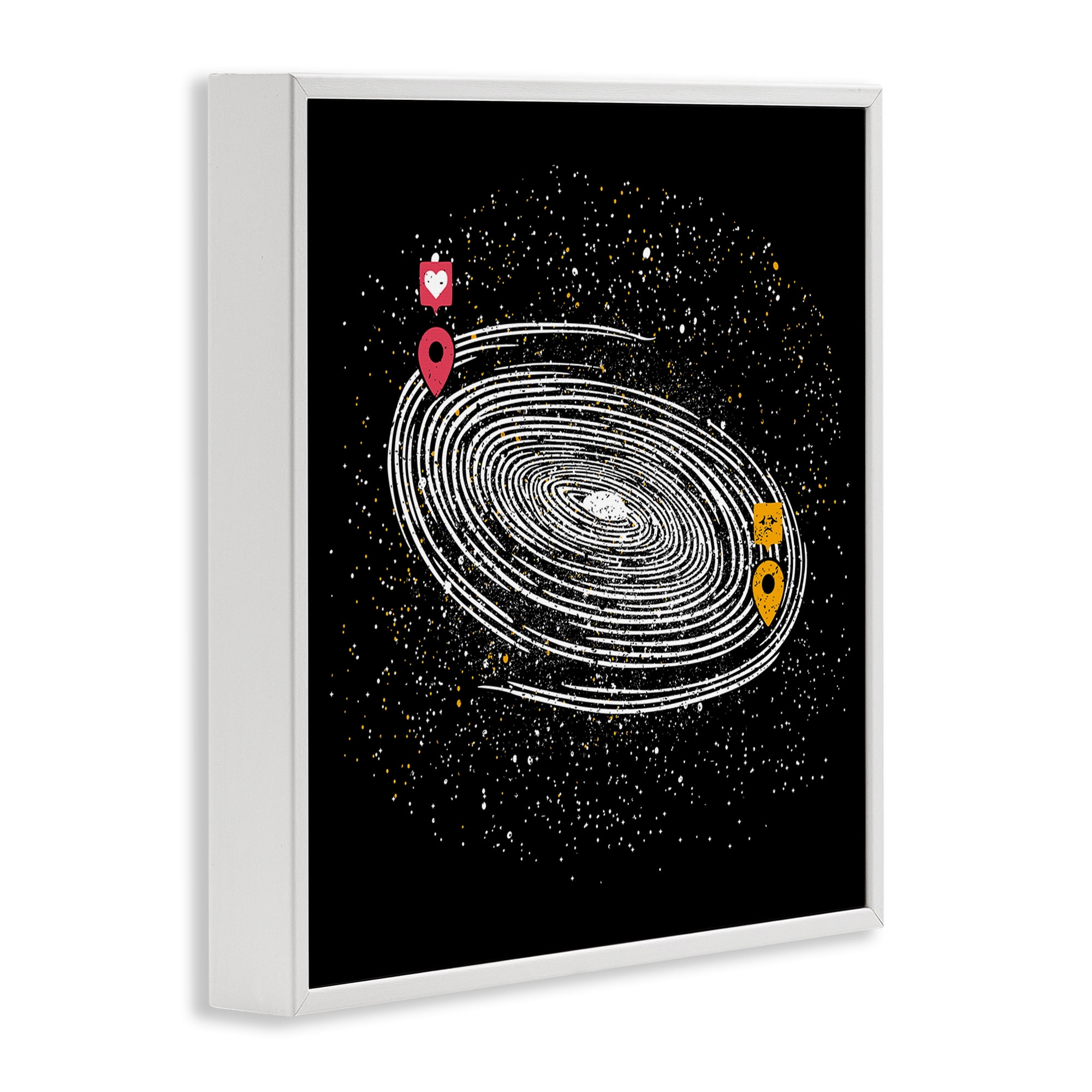 Stupell Industries Love Long Distance White Framed Giclee Art, design by Tobe Fonseca
