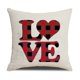 thumbnail image 3 of Decoración Del Día De San Valentín,Fundas De Almohada Decorativas Para El Día De San Valentín, Cuadros De Lino A Cuadros De Búfalo, 18x18 Pulgadas, Juego De 4 Rojo Hs, 3 of 5