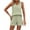 Green, variant on Feancey Womens Summer Short Sets 2025 Casual Sleeveless V Neck Tank Top Loose Shorts 2 Piece Set Solid Color Lounge Travel OutfitsGreen M