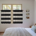 thumbnail image 3 of Black White Striped Kitchen Curtain for Berdoom Living Room Cafe 54 Inch Length, Farmhouse Vintage Shabby Chic Wood Grain Tiers Curtains Light Filtering Drapes Window Treatment 2 Panels 52"Wx54"L, 3 of 8