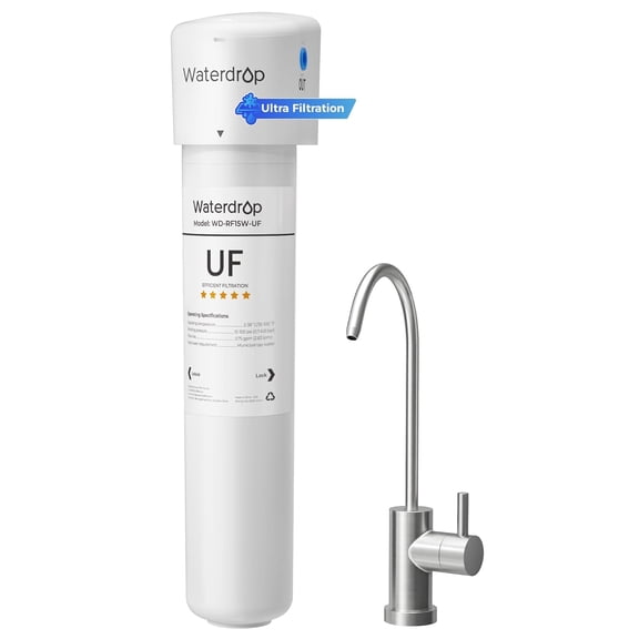 Waterdrop 15UBW-UF 0.01 μm Ultra Filtration Under Sink Water Filter System, Reduces Lead, Chlorine, Bad Taste & Odor, 2 Years