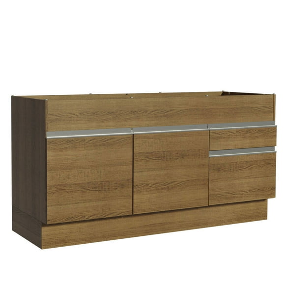 Mueble de Cocina Para Tarja Madesa Glamy 150 cm 2 Puertas y 2 Cajones (Sin Tablero Ni Tarja) Marrón