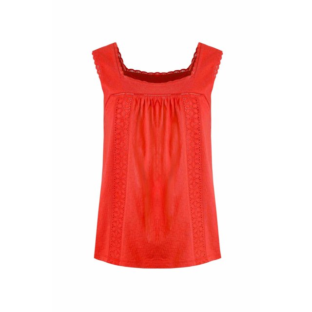 Weird Fish Womens Chelle Organic Cotton Square Neck Vest Top