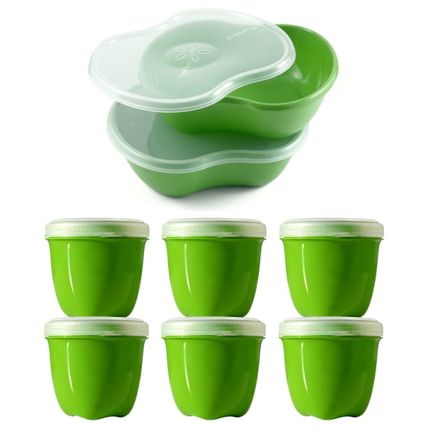 Preserve Apple Green Eco Friendly 8 Piece Food Storage Container Set
