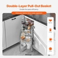 thumbnail image 3 of VEVOR 18"W Opening Blind Corner Pull Out Organizer, 2 Tier 4 Shelf Kitchen Cabinet Organizer, Magic Chrome Carbon Steel Storage Basket, Slide Out Storage Organizer, Left & Right Open Compatible, 3 of 9