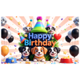thumbnail image 2 of Cute Dog Theme Birthday Banner Puppy Party Decor Colorful Design Happy Birthday Banner for Kids Party Indoor Celebration, 2 of 9