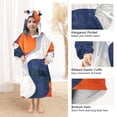 thumbnail image 3 of FORMRS Wearable Blanket Hoodie with Sleeves for Kids Cozy Flannel Sweatshirt, Blue Abstract Wavy, 3 of 7