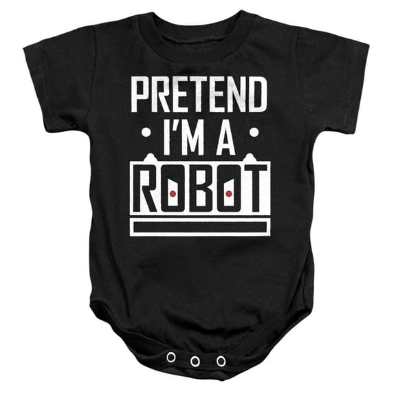 Popfunk Halloween Pretend I'm A Robot Costume Unisex Infant Snap Suit for Baby, Black, Medium