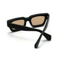 thumbnail image 5 of Thick Matte Black Square Frame Sunglasses for Men Women Chunky Brown Tinted Lens 90's Retro Rectangle UV Protection Trendy Hip Hop Y2K Simple Designer Sunglasses Fashion Dark Black Shades, 5 of 8