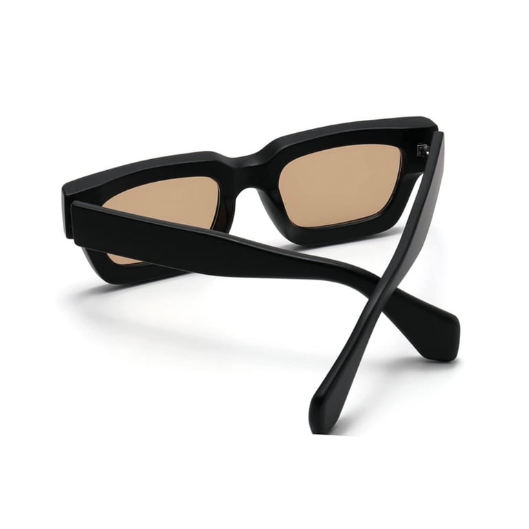 Thick Matte Black Square Frame Sunglasses for Men Women  display picture 3