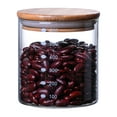 thumbnail image 2 of Coffee bean storage tankGlass Storage Jar Canister Cylinder Airtight Kitchen Container with Natural Wood Lid for Tea Dry Candy Seasoning Spaghetti Coffee Clear Sealing SizeClear, 2 of 9