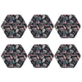 thumbnail image 2 of Pofeuu Colorful Tropical Leaves Print Leather Coasters Set of 6, Round Cups Mugs Mat Pad for Home Kitchen Heat Resistant Drink Coasters,Hexagon, 2 of 7
