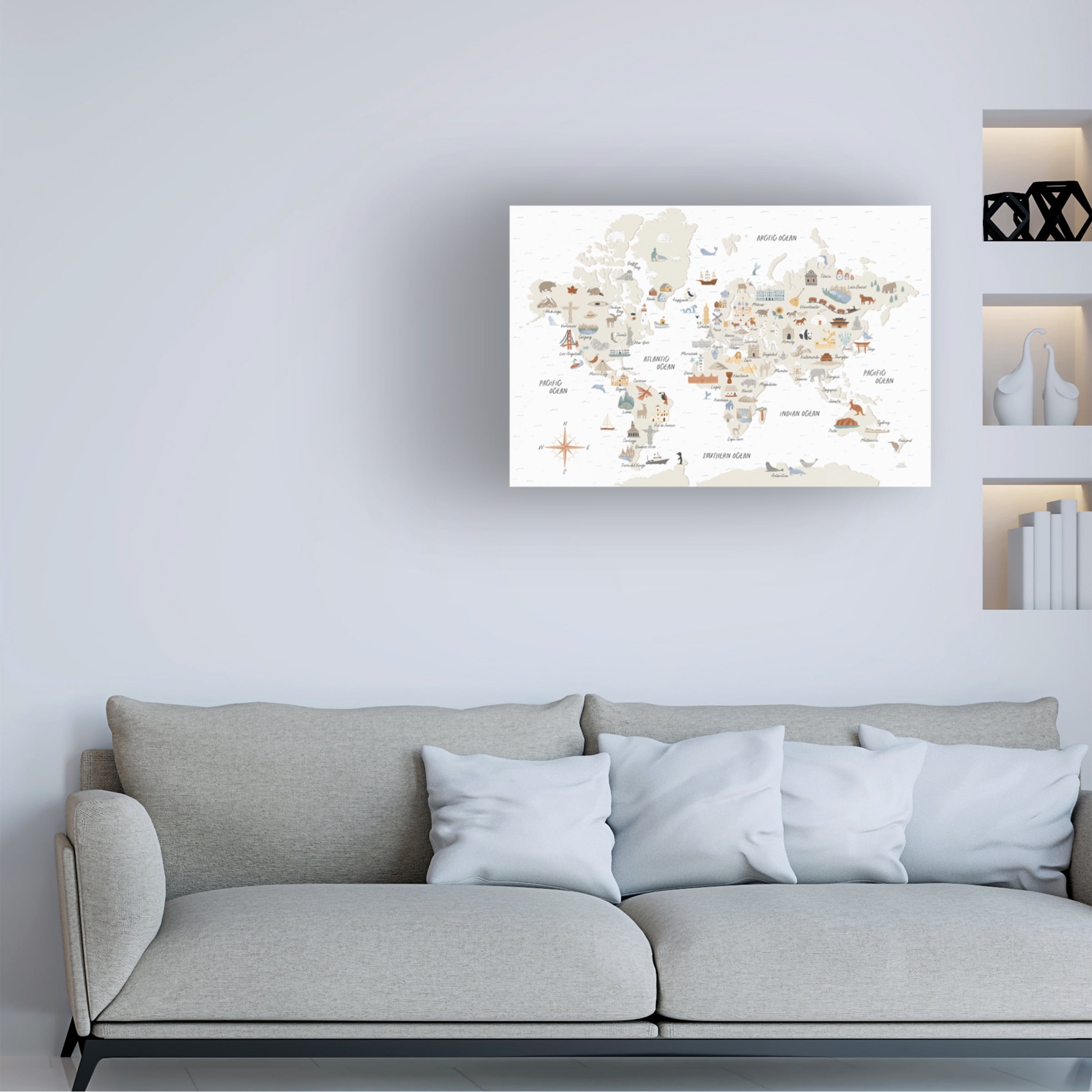 Laura Marshall 'Around the World I' Canvas Art